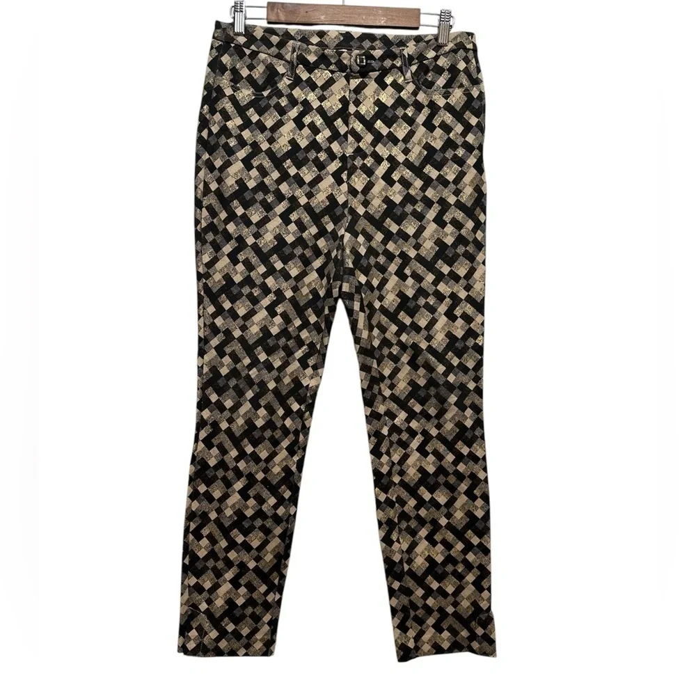 Soft Surroundings Women’s Geometric Square Print Pants Size Medium